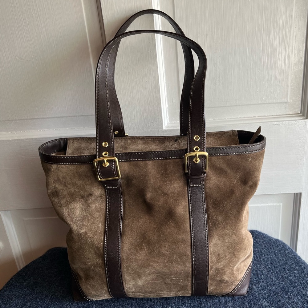 Coach Brown Suede Handbag Tote